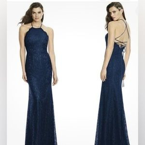 Navy lace formal